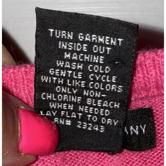 New York & Company Sweater Woman's Large Pink V Neck - Picture 3 of 6